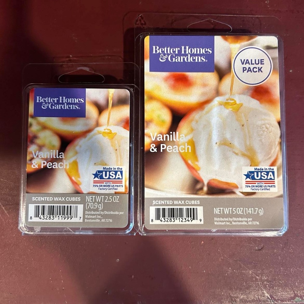 Better Homes & Gardens Vanilla and Peach Scented Wax Melts Bundle